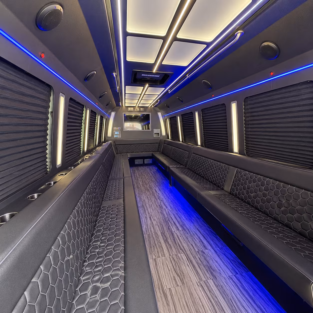worcester 30 passenger party bus interior