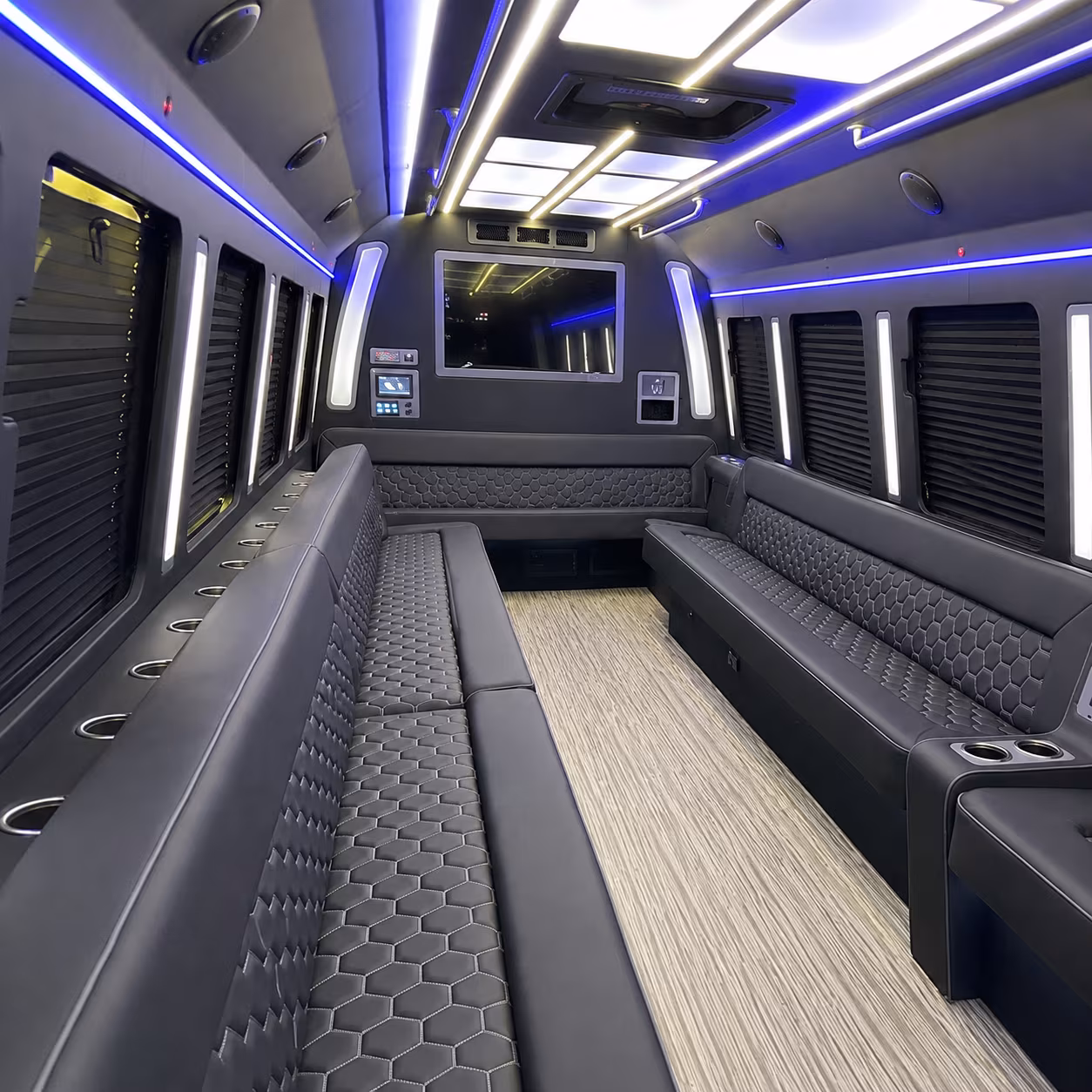 worcester 40 passenger party bus inside