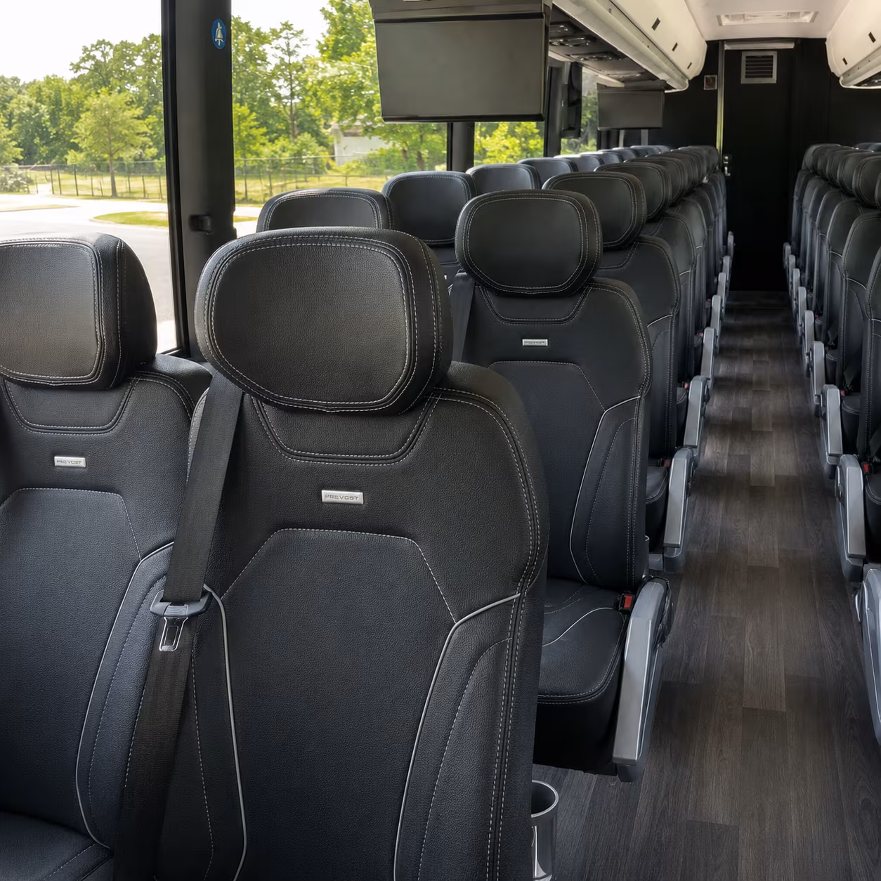 worcester 56 passenger charter bus inside